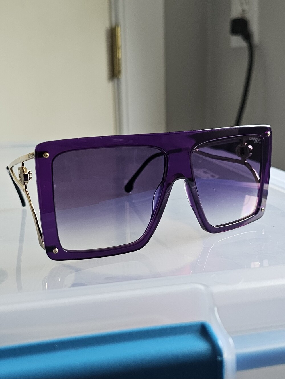 NWOT Carrera CAUNICA/ES - Limited Edition - Purple Square Shield Sunglasses